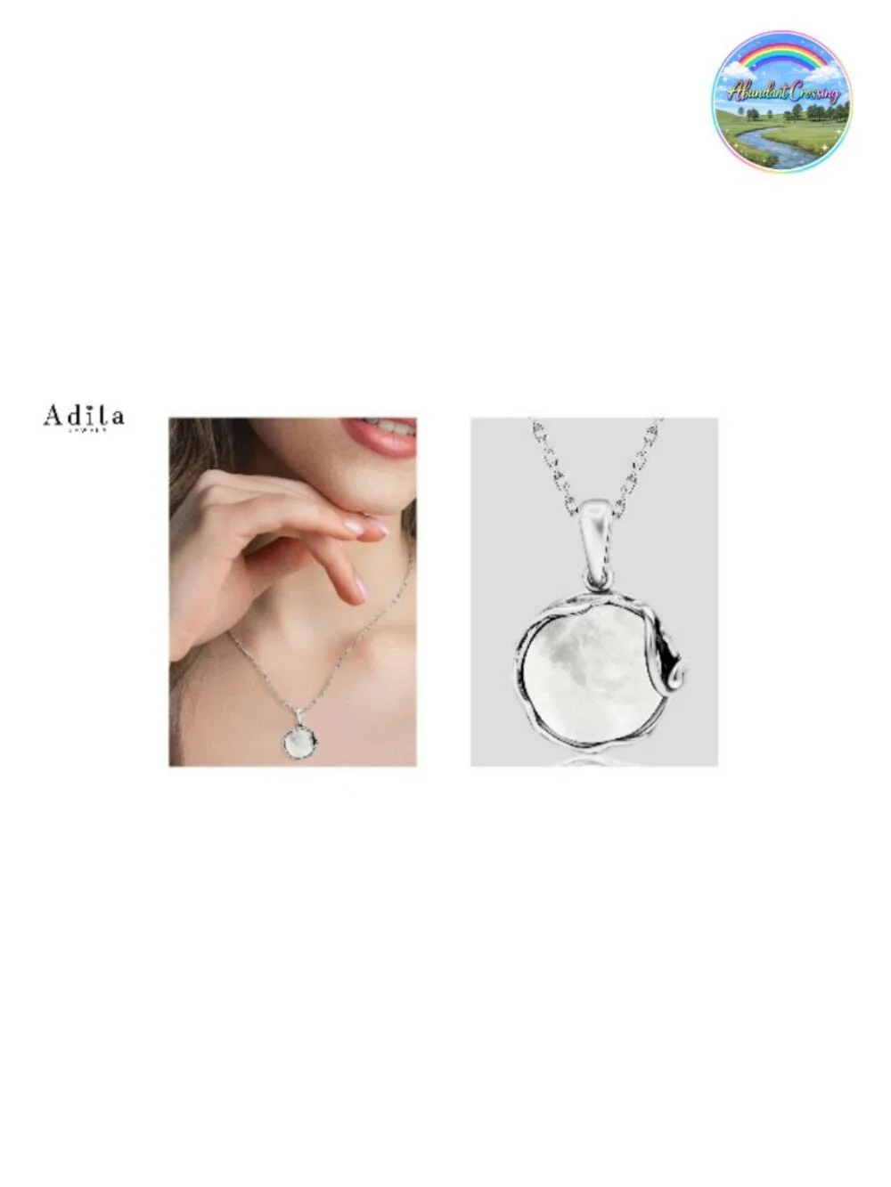 925 Sterling Silver Moonstone Pendant Necklace Women June Birthstone Jewelry